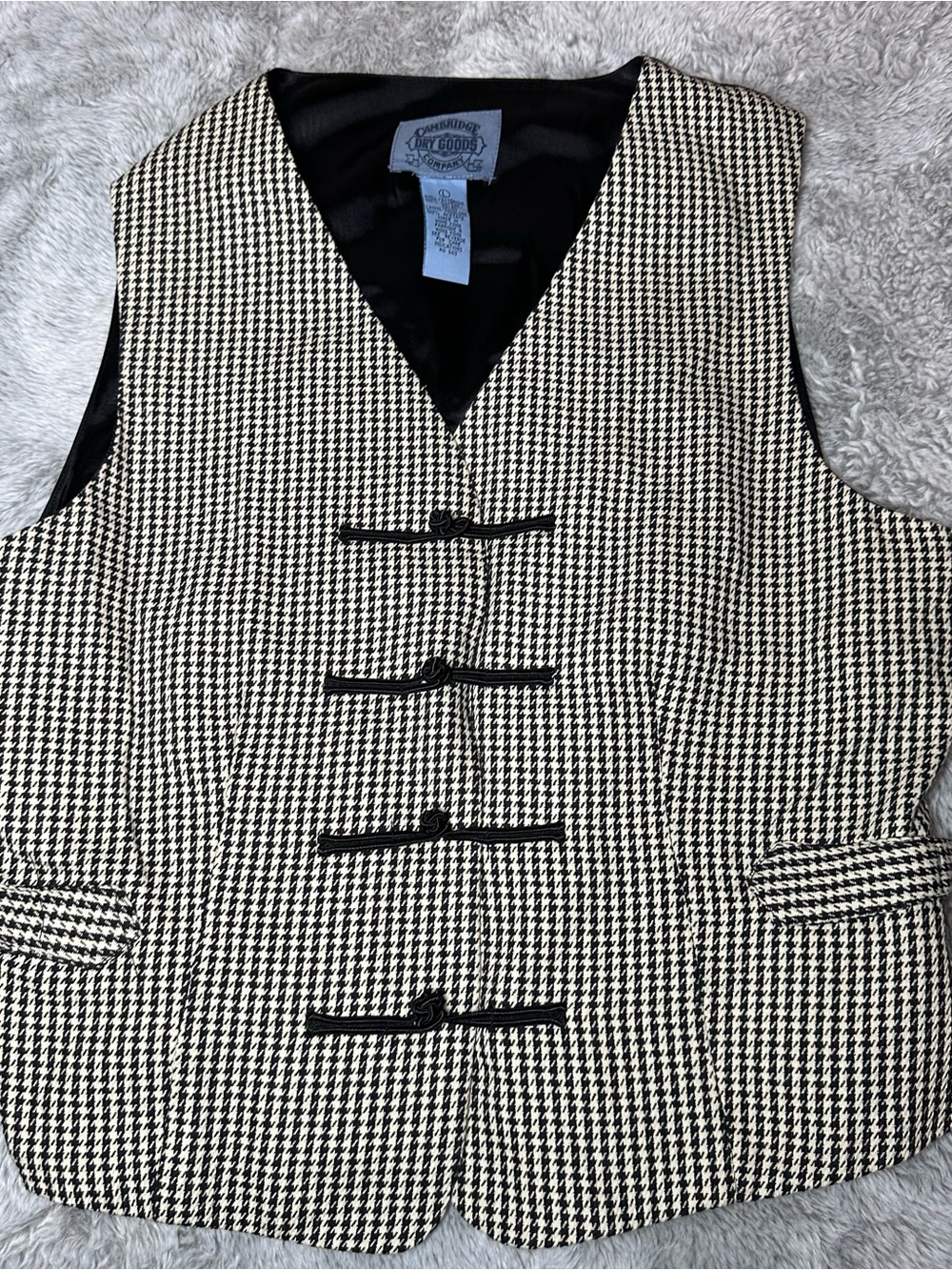 Cambridge Dry Goods Black & White Houndstooth Vest